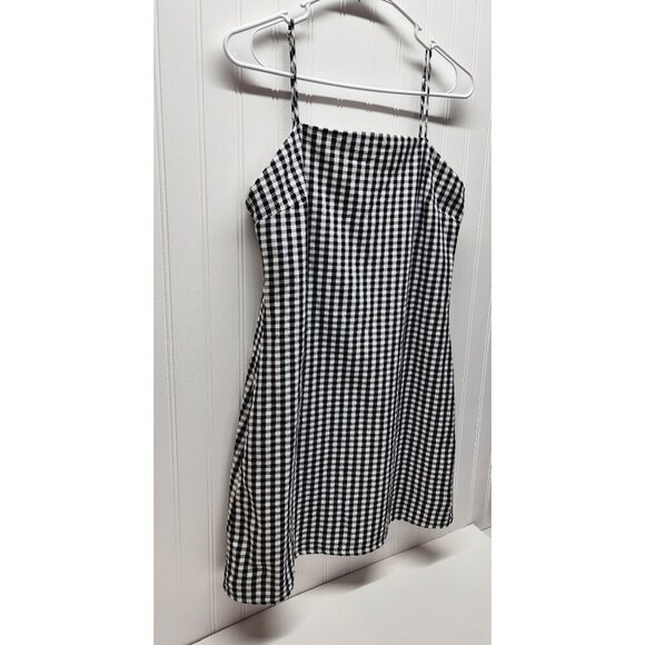 Altar'd State Black and White Gingham  Dress with Spaghetti Straps Size Medium - Picture 3 of 14